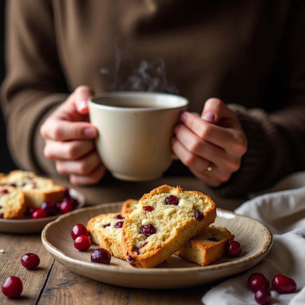 white chocolate cranberry biscotti