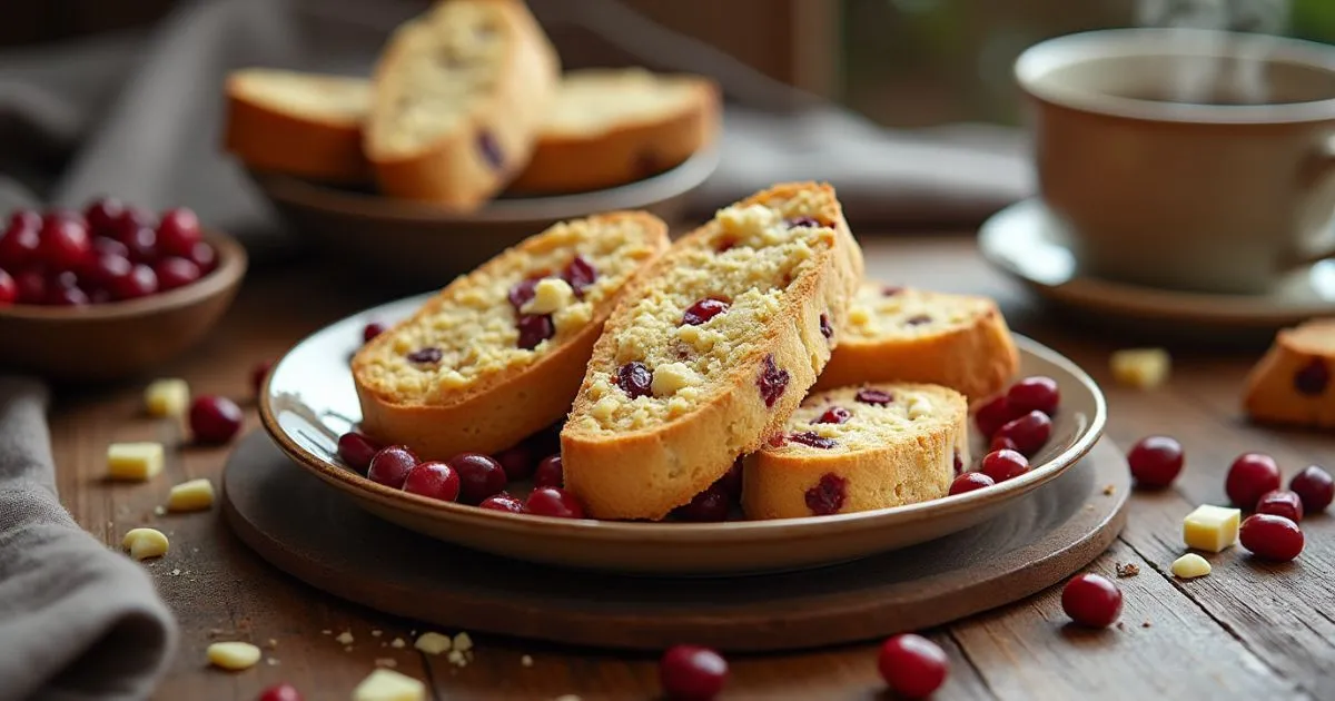 white chocolate cranberry biscotti