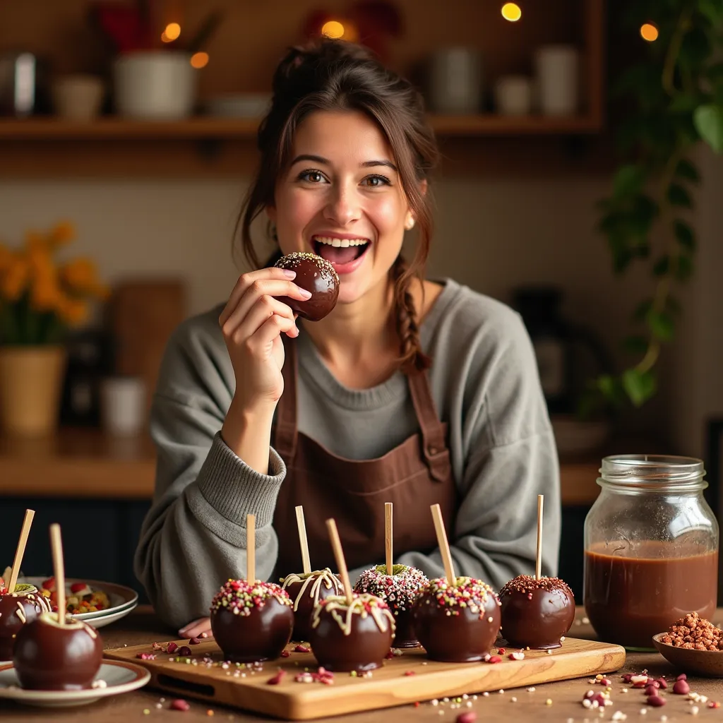 chocolate covered apple slices