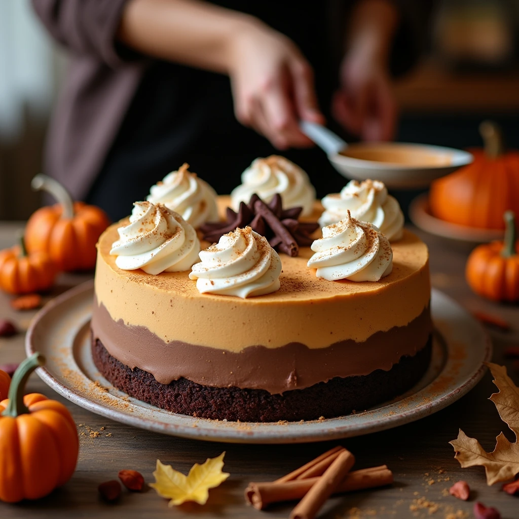 pumpkin chocolate mousse cake