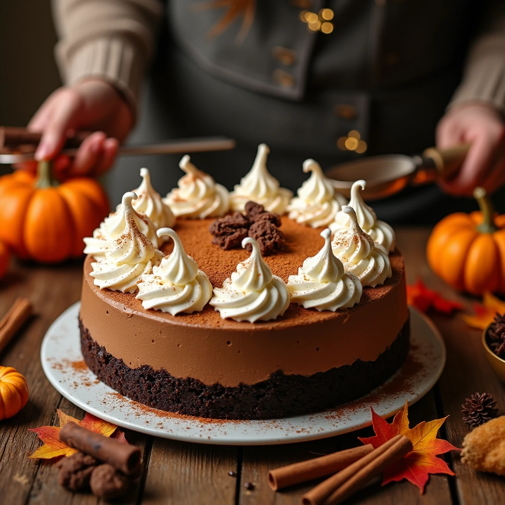 pumpkin chocolate mousse cake