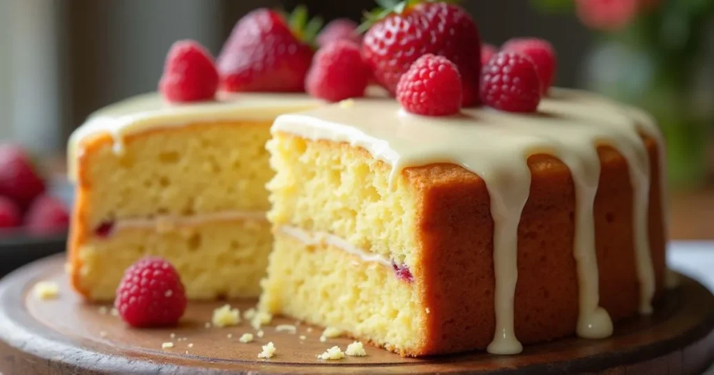 white chocolate gluten free yellow cake